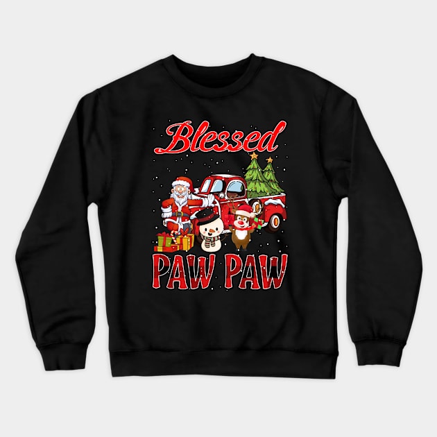 Blessed Paw Paw Red Plaid Christmas Crewneck Sweatshirt by intelus